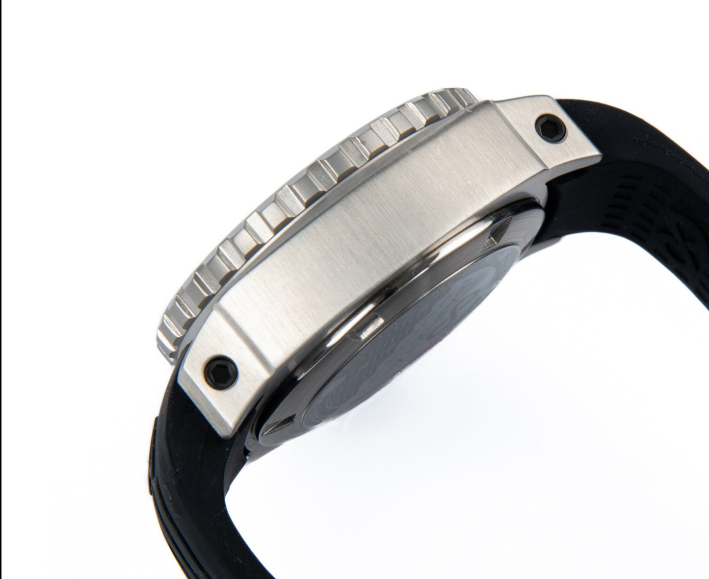 Lapizta Audax 43/48MM 300M WR Black Dive Watch with Rubber Strap in Steel