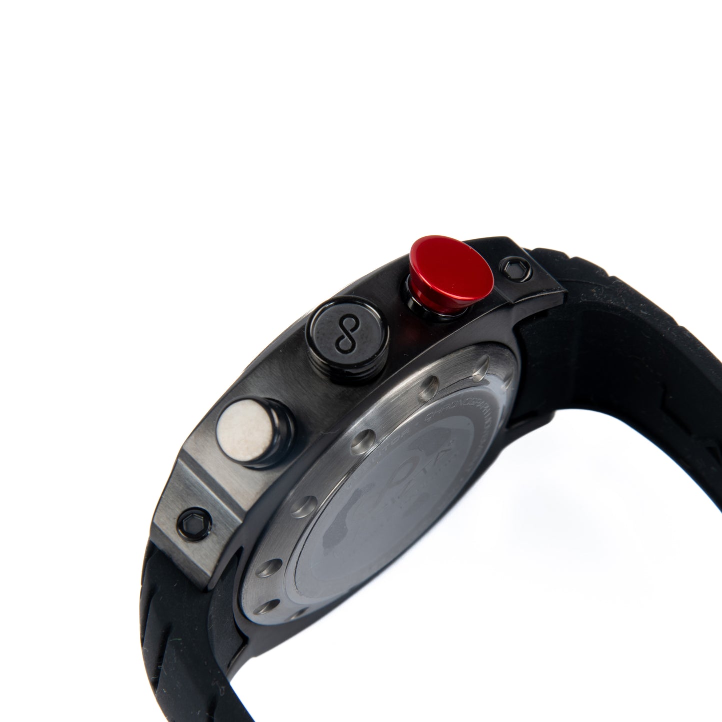 Lapizta Accentor 100M WR Black and Red Chronograph Racing Watch In 48MM