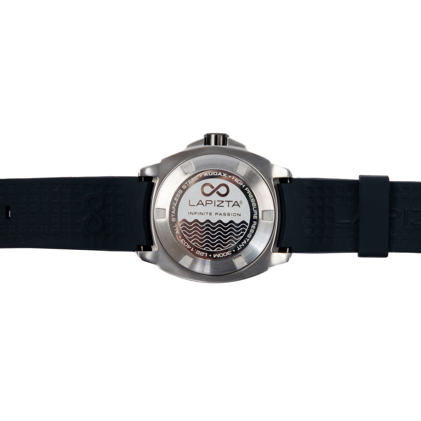 Lapizta Audax 48MM 300M WR Orange Dive Watch with Rubber Strap in Steel