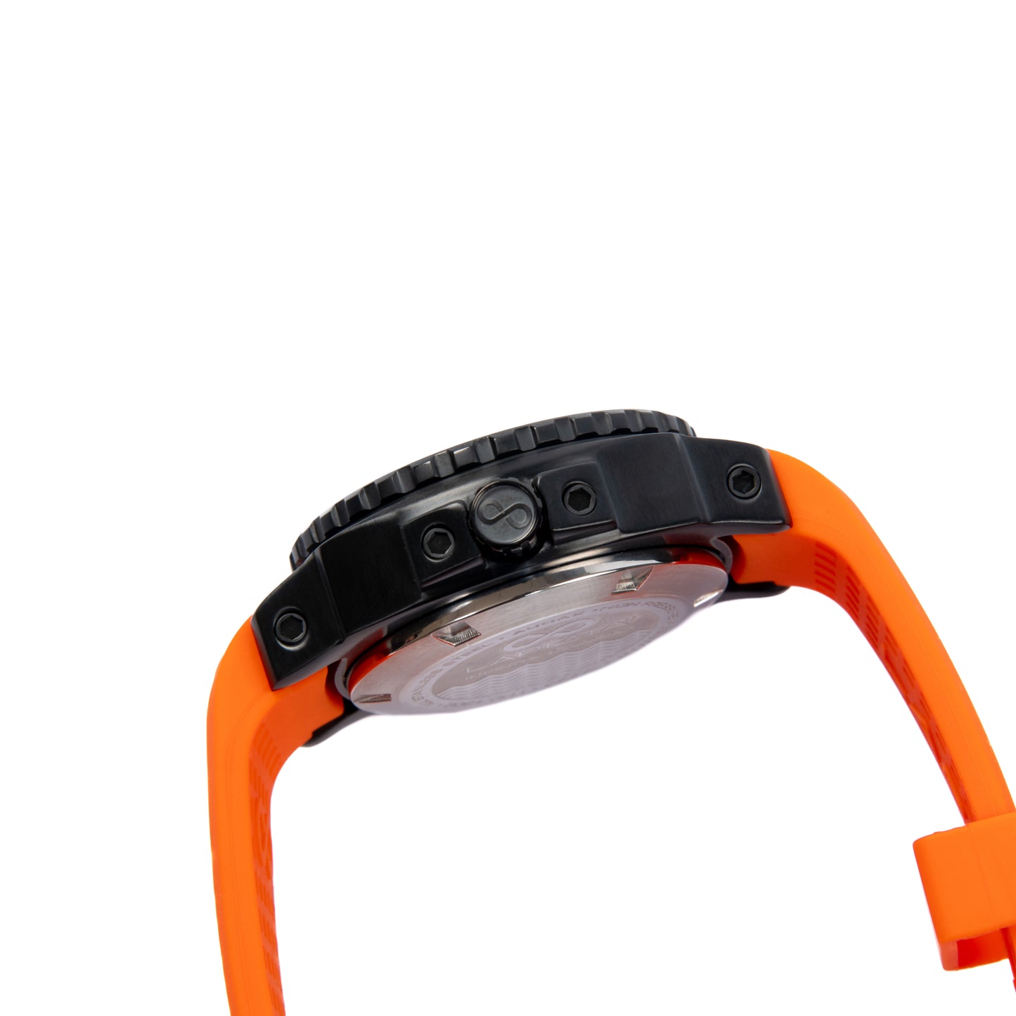 Lapizta Audax 43MM 300M WR Orange Dive Watch in Black with Rubber Strap