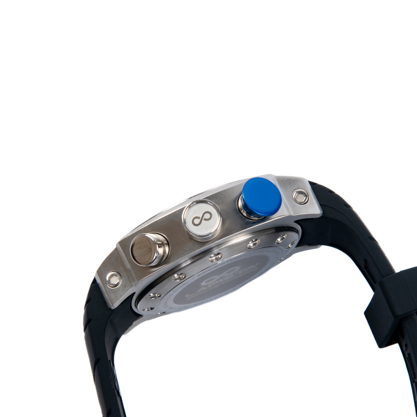 Lapizta Accentor 100M WR Steel and Blue Racing Chronograph Watch In 48MM