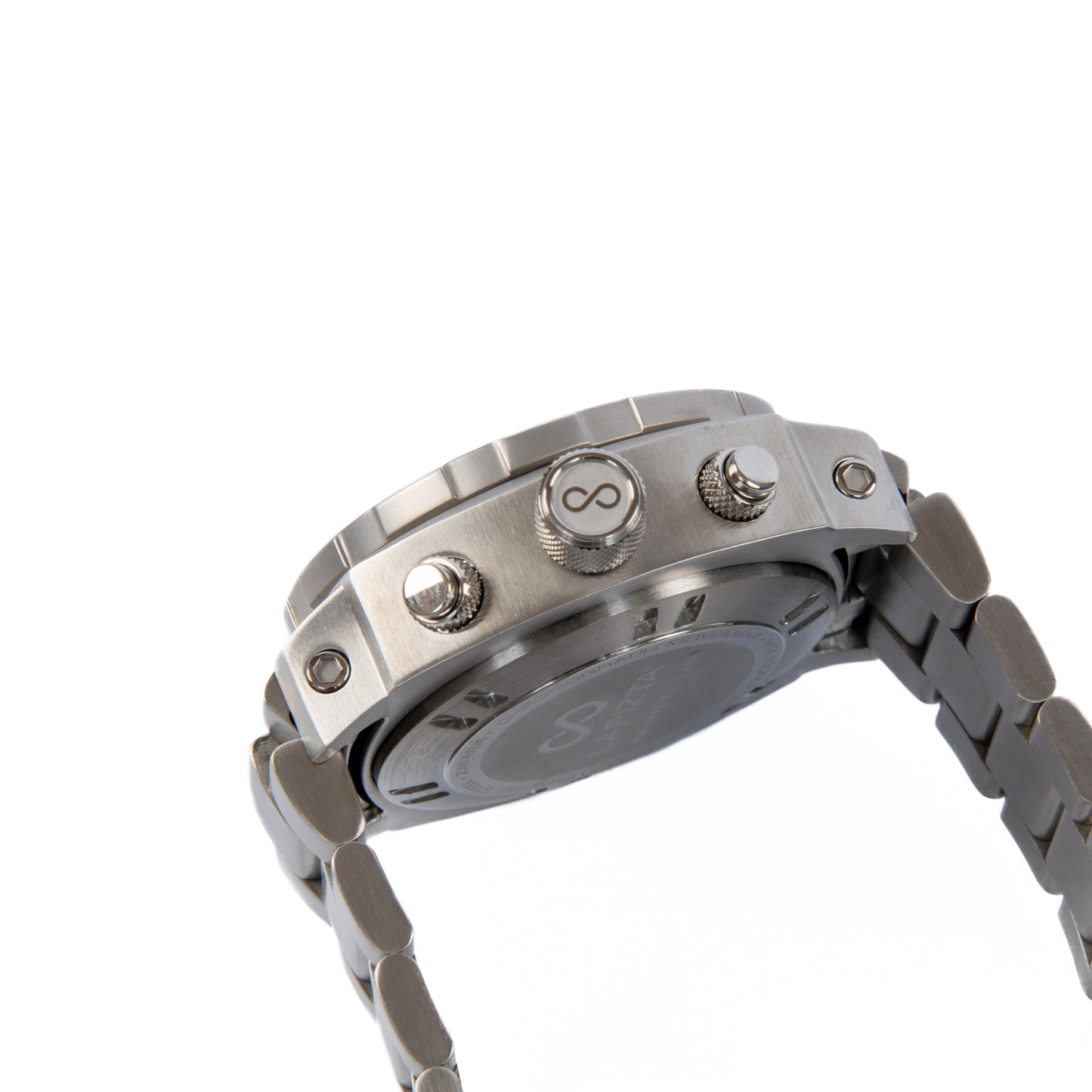 Lapizta Zatara 43/48MM 100M WR Black Chronograph Watch with Steel Bracelet