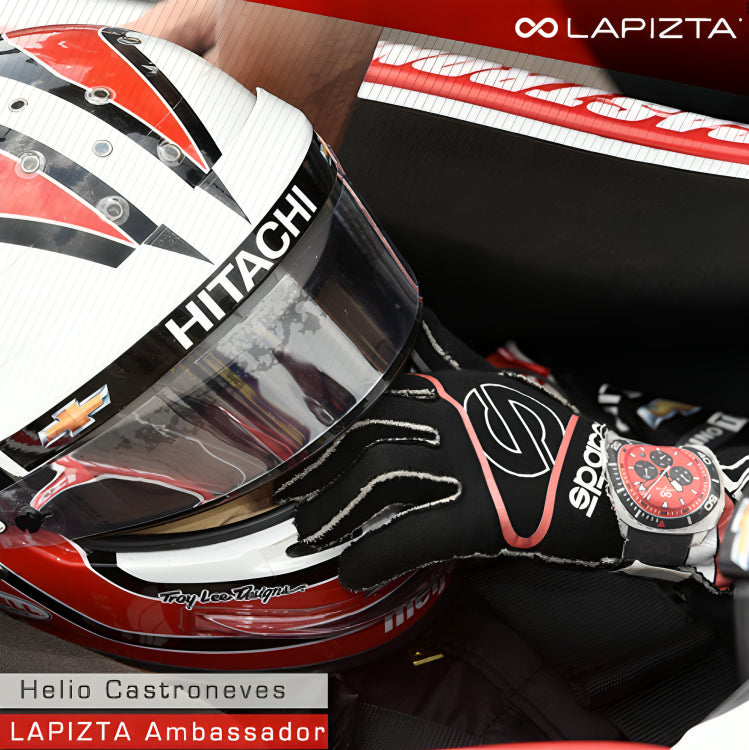 Lapizta Izurus 300M WR 48MM Red Dial Steel Chronograph Dive Watch