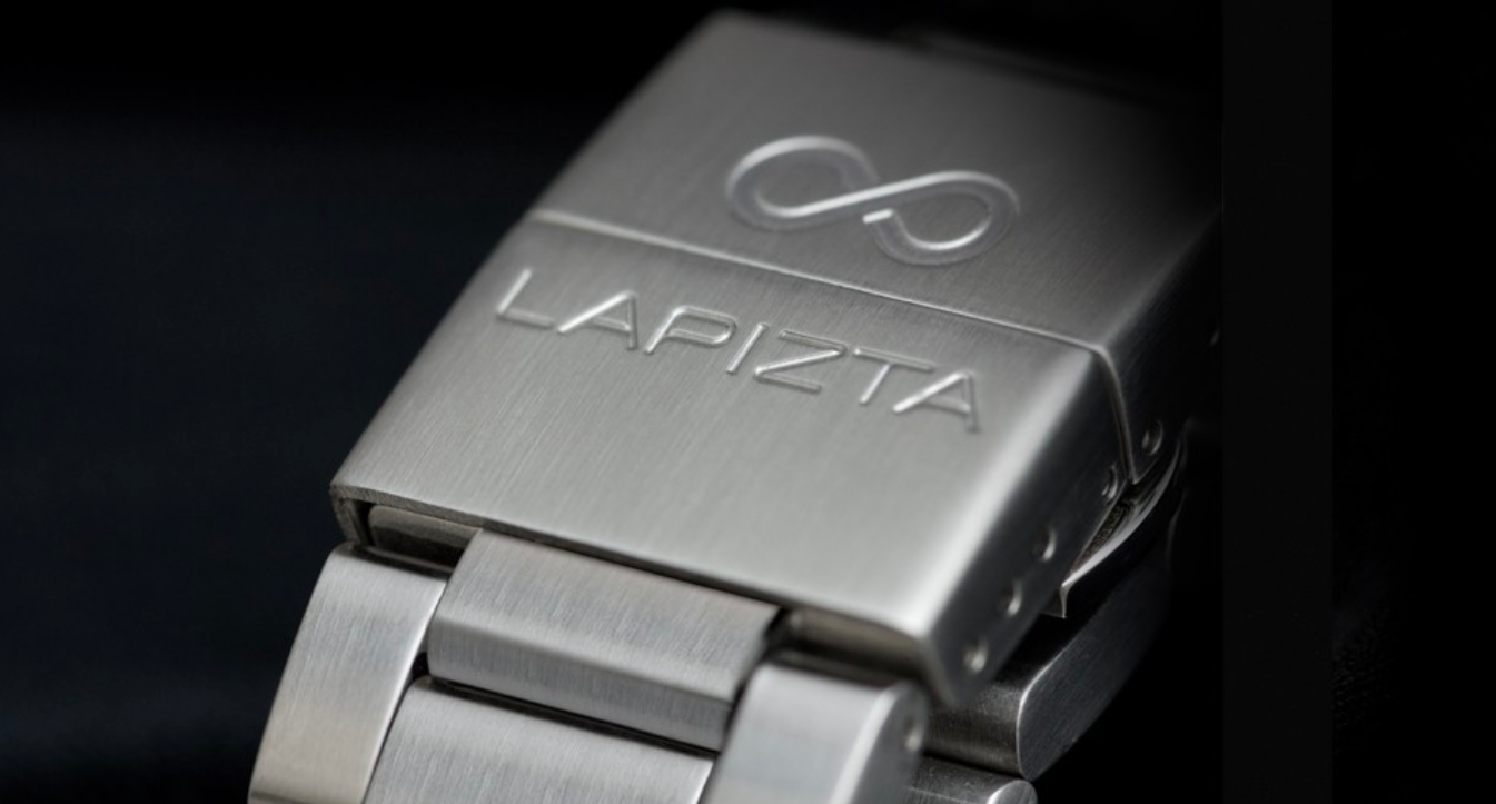 Lapizta Zatara 43/48MM 100M WR Black Chronograph Watch with Steel Bracelet
