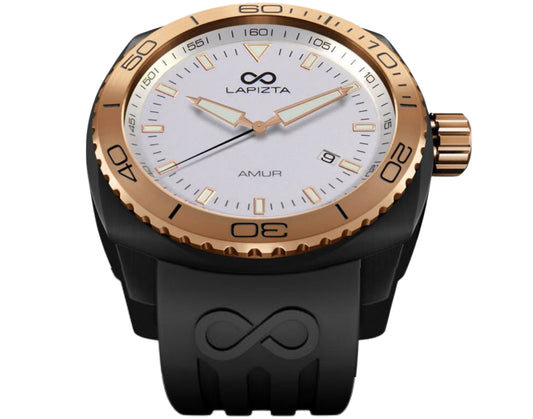 Lapizta Amur 43MM 100M WR Black And Gold Women's Watch With Date