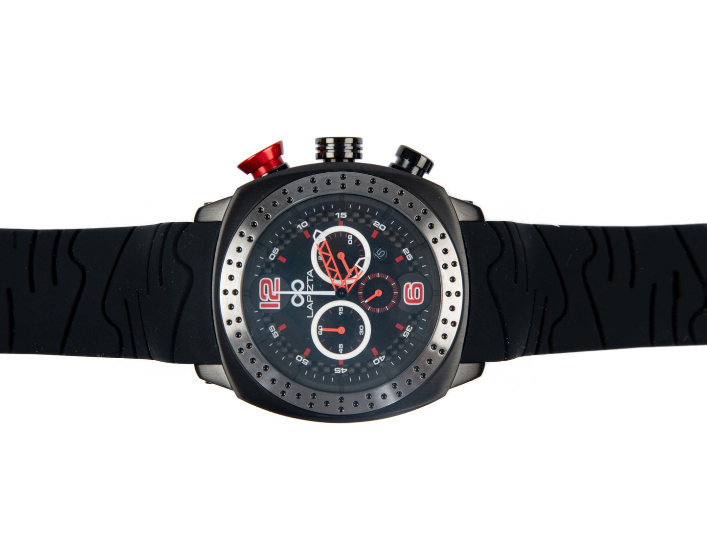 100M WR Racing 48MM Red Chronograph Watch By Lapizta Accentor