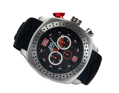 100M WR Precision Timing 48MM Red Chronograph Watch By Lapizta Accentor