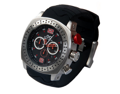 100M WR Precision Timing 48MM Red Chronograph Watch By Lapizta Accentor