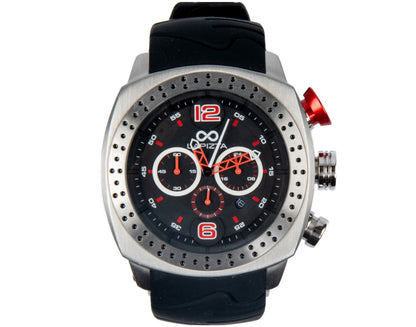 100M WR Precision Timing 48MM Red Chronograph Watch By Lapizta Accentor