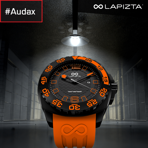 300M WR 43MM Orange Waterproof Watch By Lapizta Audax