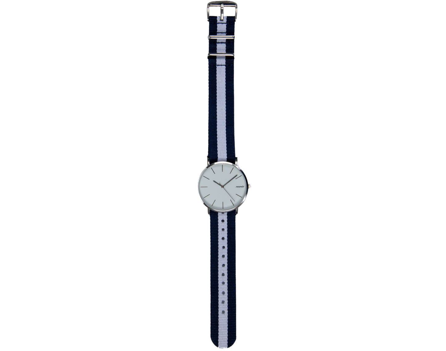 Blue and White Nylon 21mm NATO Strap Compatible with Mnmlst Watches