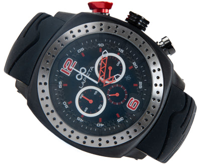 100M WR Racing 48MM Red Chronograph Watch By Lapizta Accentor