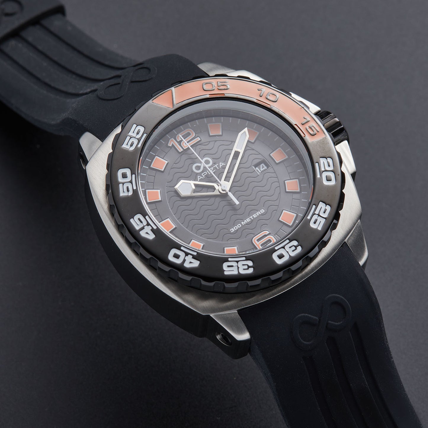 300M Water Resistant Watch With 48MM for Extreme Depths In Orange By Lapizta Audax