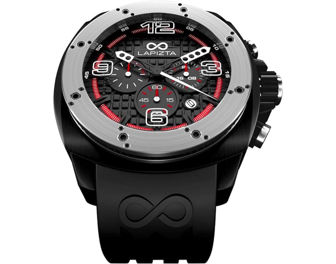 100M WR Precision Timing & Style Bulky 48MM Black Chronograph Watch By Lapizta Oryx