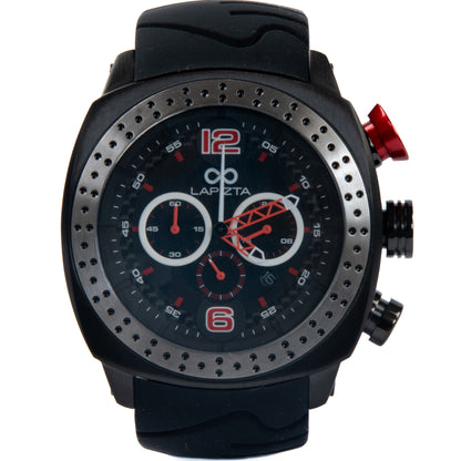 100M WR Racing 48MM Red Chronograph Watch By Lapizta Accentor