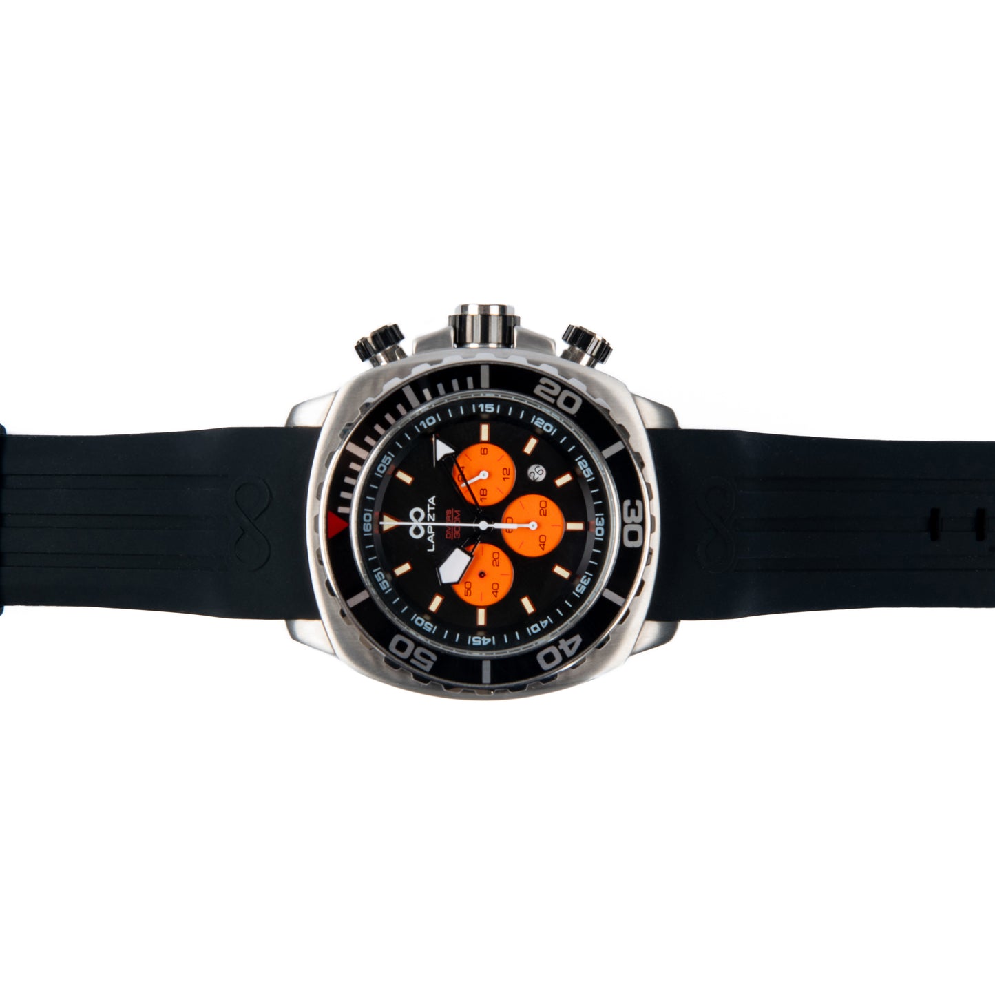 300M WR Extreme Underwater Expeditions 48MM Orange Big Dial Chronograph Watch By Lapizta Izurus