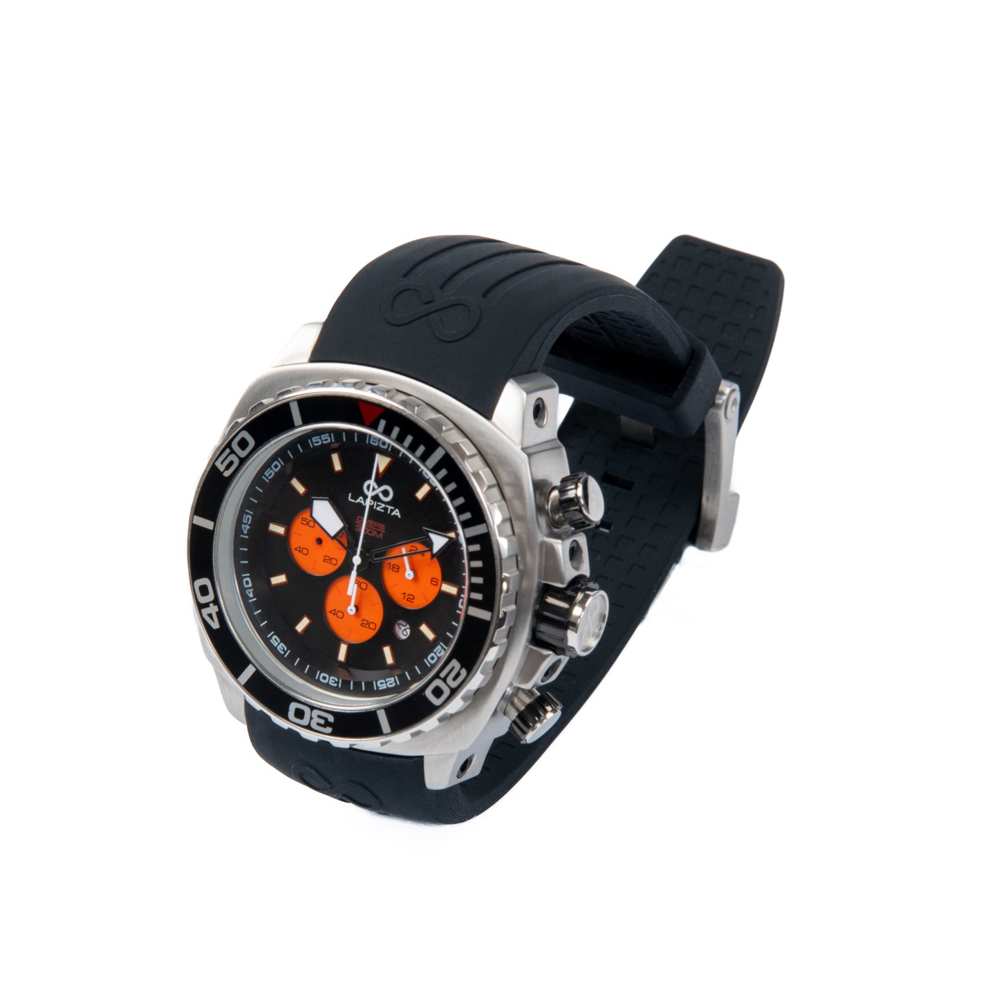 300M WR Extreme Underwater Expeditions 48MM Orange Big Dial Chronograph Watch By Lapizta Izurus