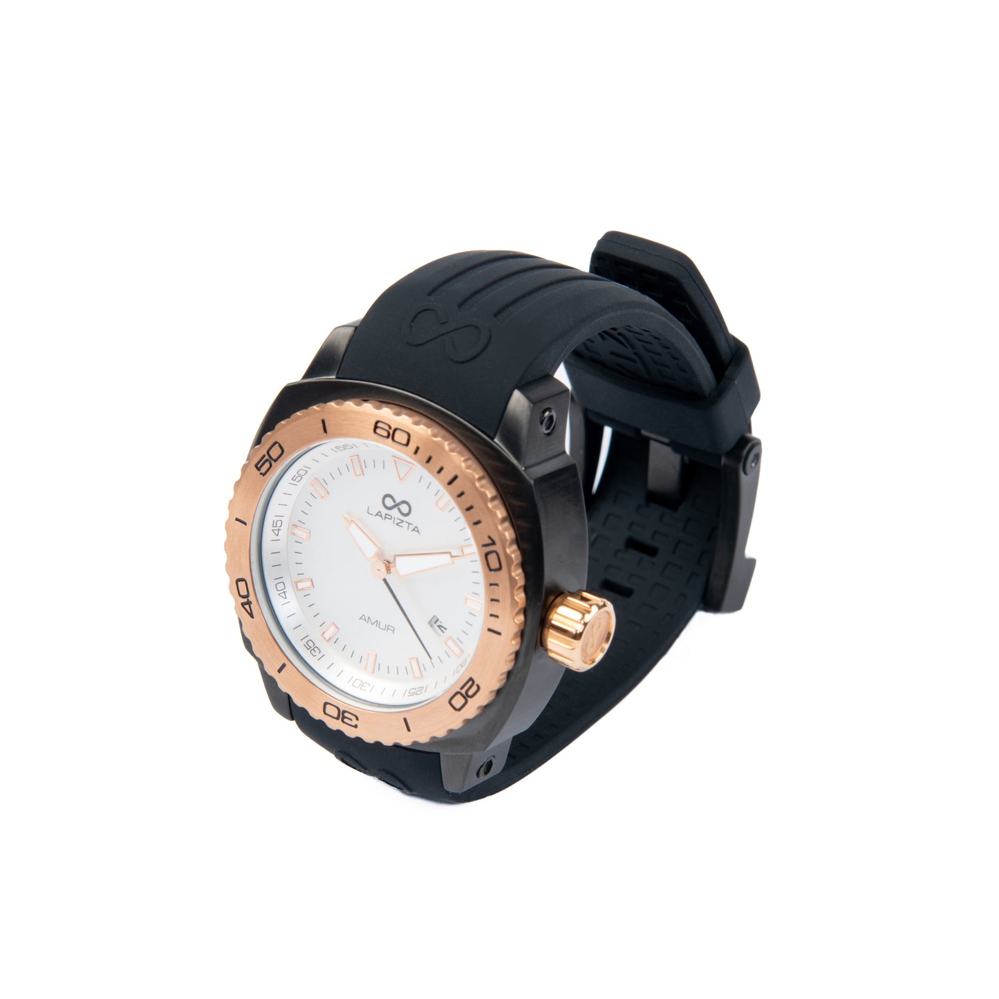 100M WR Sophisticated & Timeless 43MM Black And Gold Women's Watch By Lapizta Amur