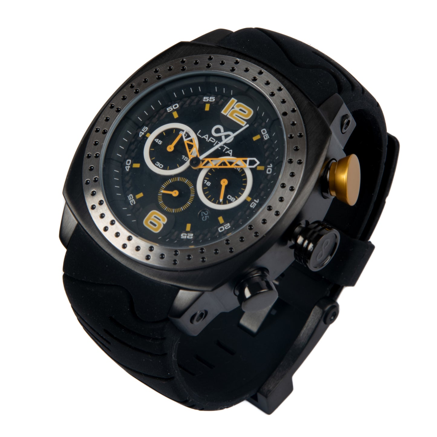 100M WR Active Lifestyle 48MM Yellow Chronograph Watch By Lapizta Accentor