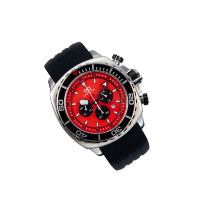 300M WR Saturation Diving 48MM Red Stainless Steel Chronograph Watch By Lapizta Izurus