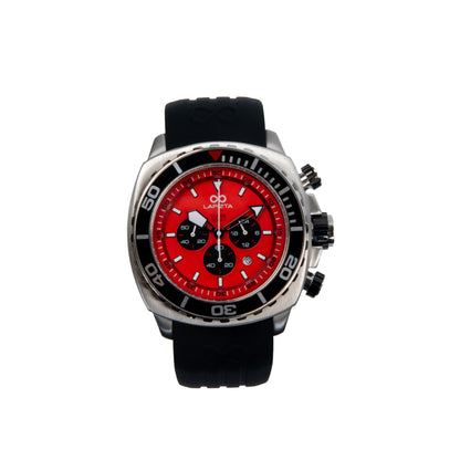 300M WR Saturation Diving 48MM Red Stainless Steel Chronograph Watch By Lapizta Izurus