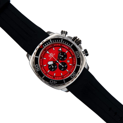 300M WR Saturation Diving 48MM Red Stainless Steel Chronograph Watch By Lapizta Izurus