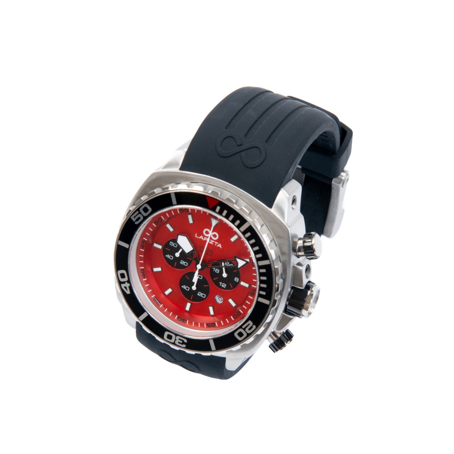 300M WR Saturation Diving 48MM Red Stainless Steel Chronograph Watch By Lapizta Izurus