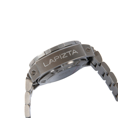 100M WR Durable, Stylish, and Precise 43/48MM Red Chronograph Watch with Steel Bracelet By Lapizta Zatara