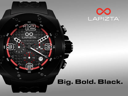 100M WR Precision Timing & Style 48MM Bulky Black Chronograph Watch By Lapizta Oryx