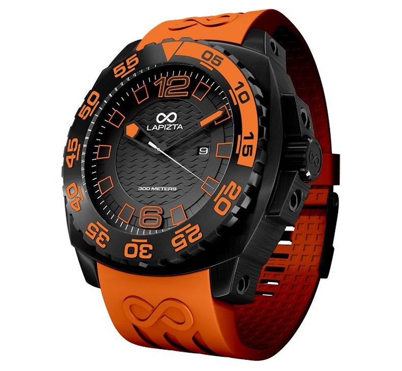 300M WR 43MM Orange Waterproof Watch By Lapizta Audax