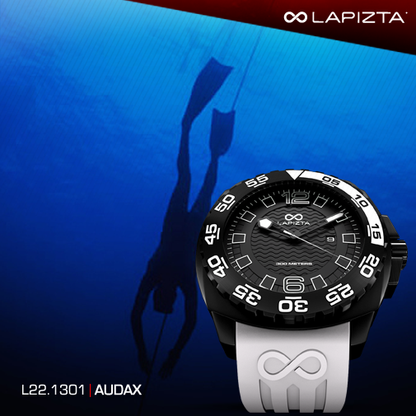 300M WR Watch 43/48MM White Divers Watch By Lapizta Audax