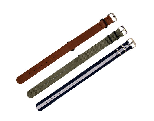 21mm Nato Strap Pack of 3 Compatible with Mnmlst Watches
