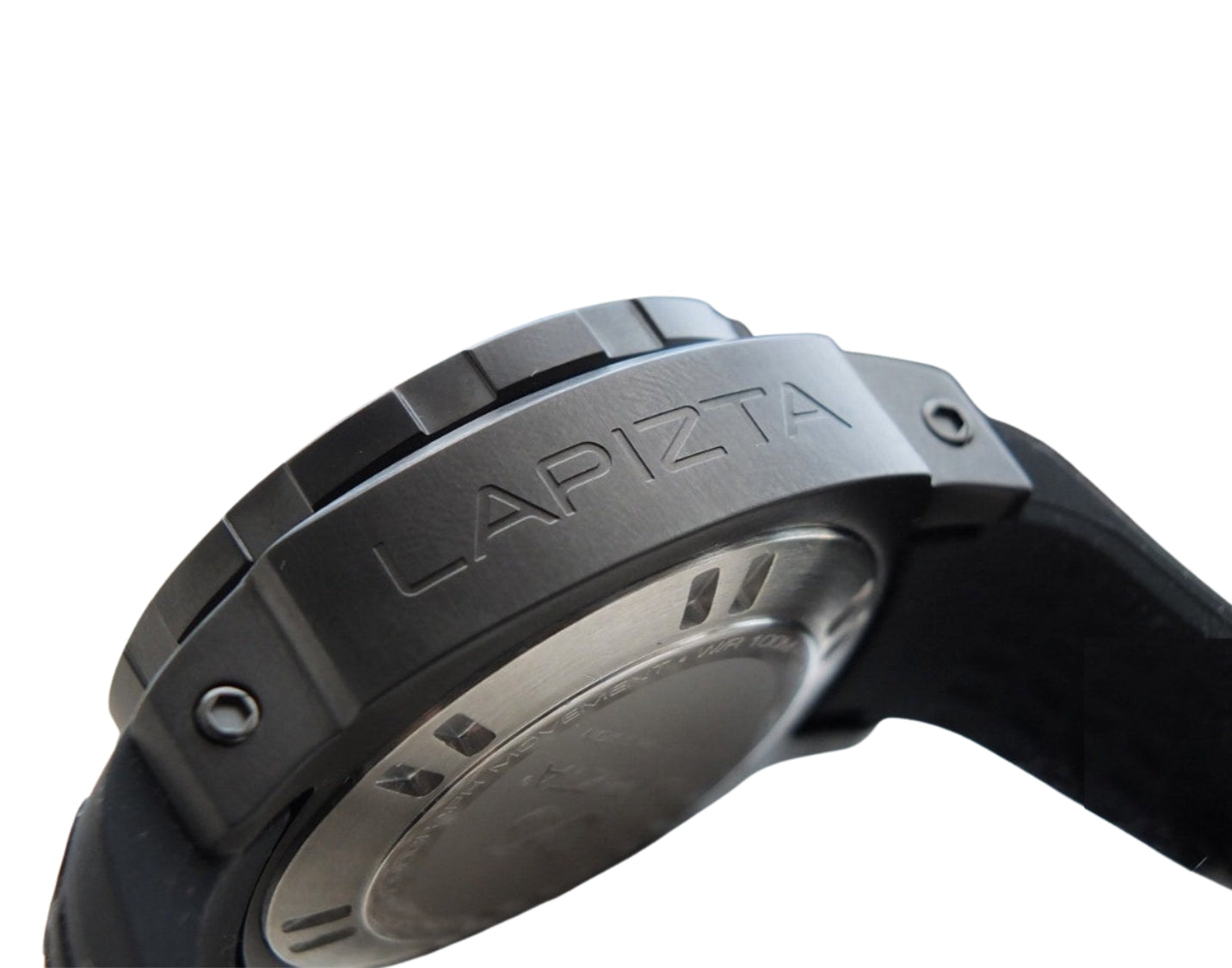 Lapizta Zatara 43/48MM 100M WR Red Dial Rubber Strap Chronograph Watch