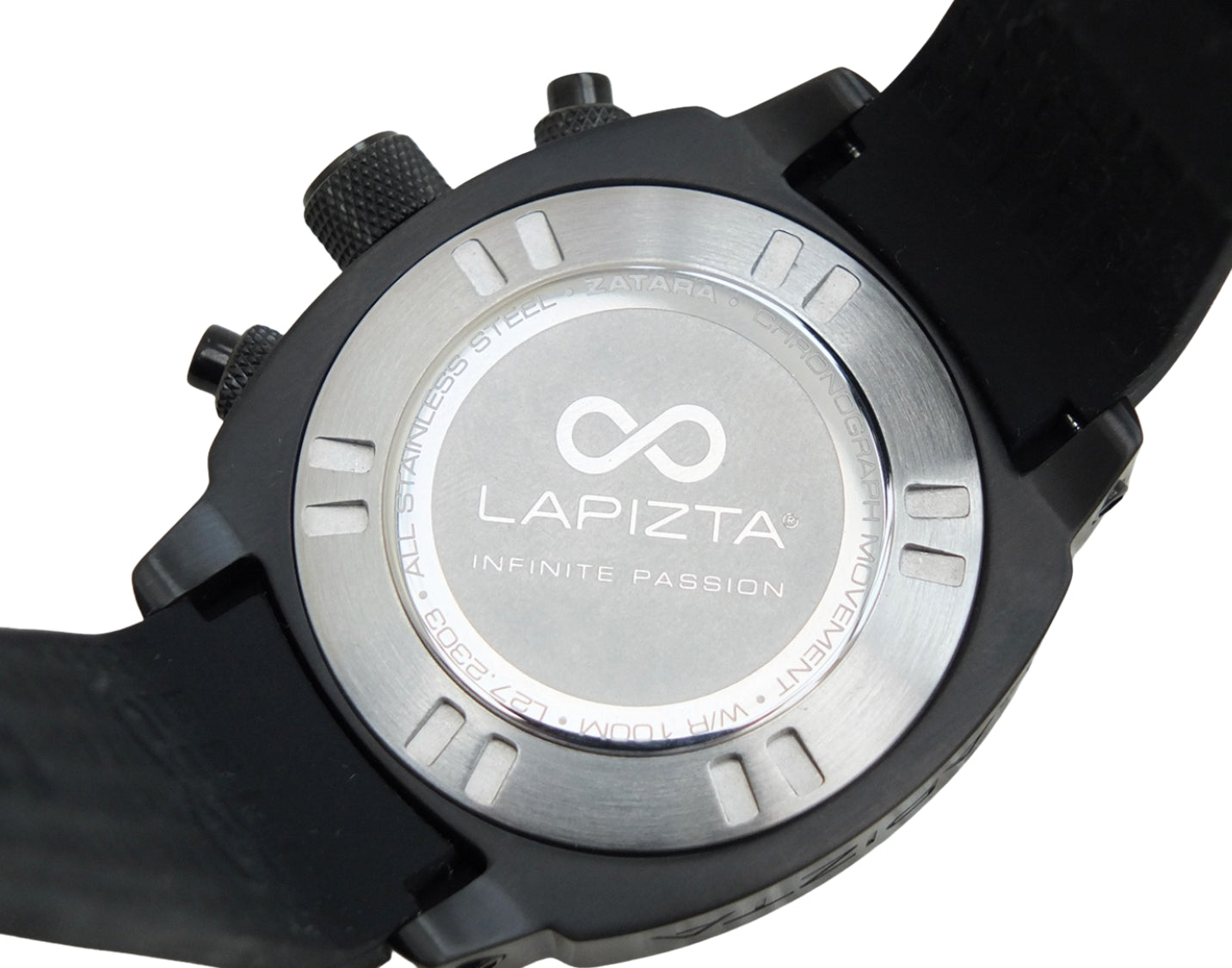 Lapizta Zatara 43/48MM 100M WR Red Dial Rubber Strap Chronograph Watch