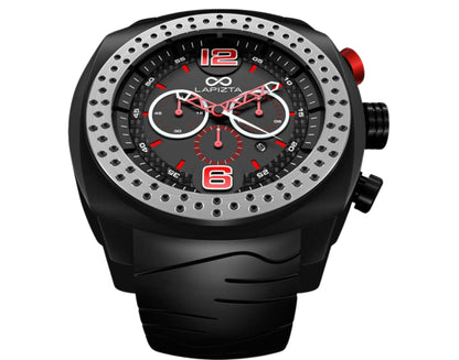 100M WR Racing 48MM Red Chronograph Watch By Lapizta Accentor