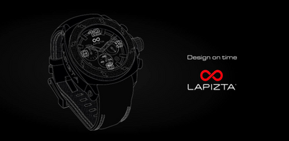 100M WR Precision Timing & Leather Strap 48MM Bulky Black Chronograph Watch By Lapizta Oryx