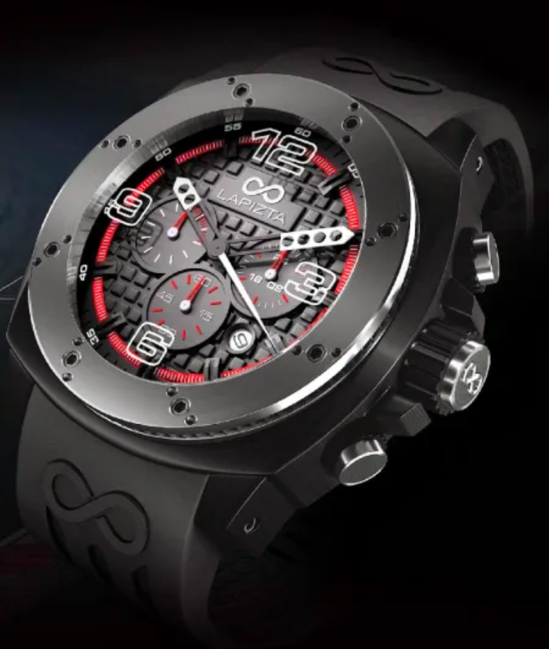 100M WR Precision Timing & Style Bulky 48MM Black Chronograph Watch By Lapizta Oryx