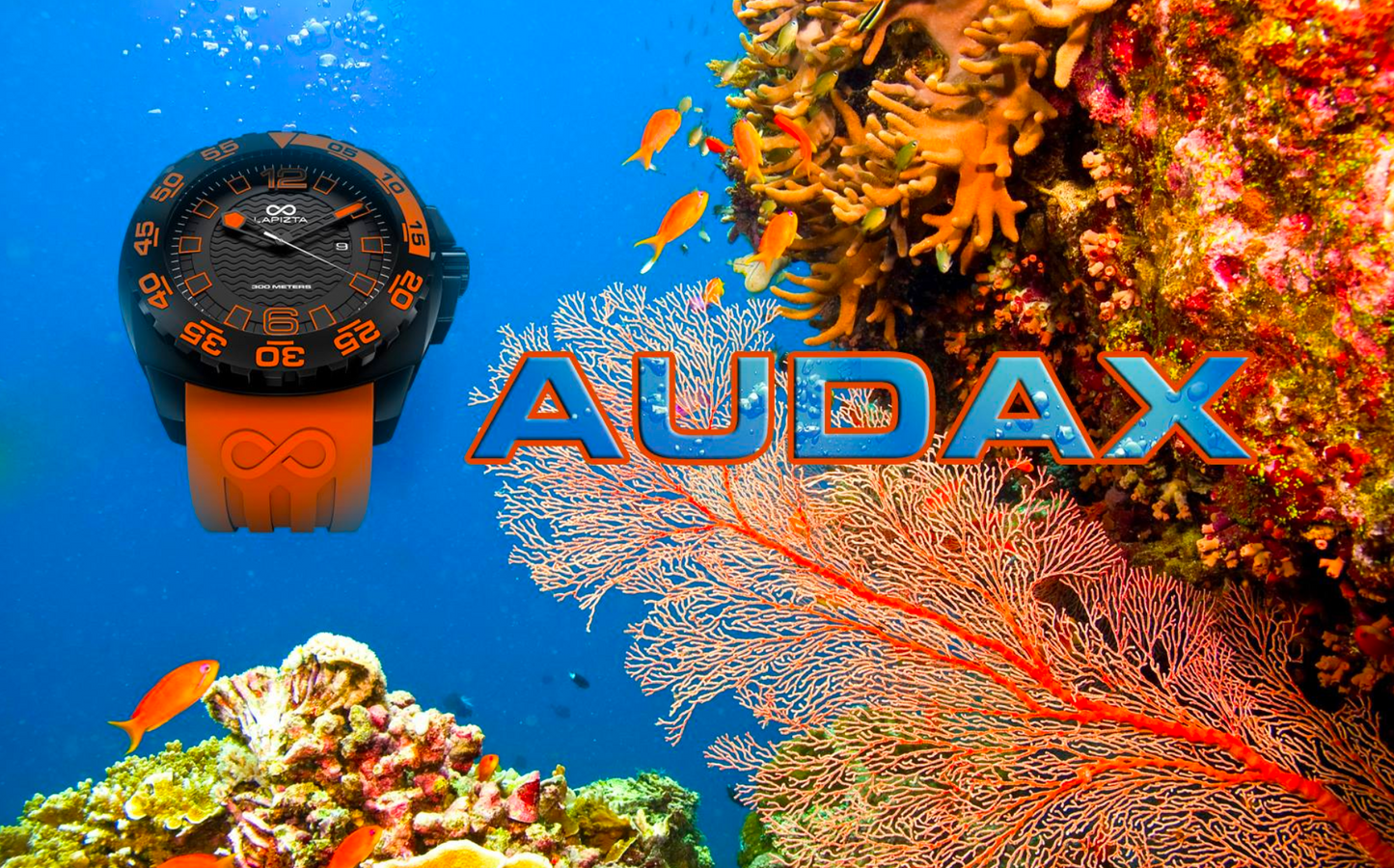 300M WR 43MM Orange Waterproof Watch By Lapizta Audax