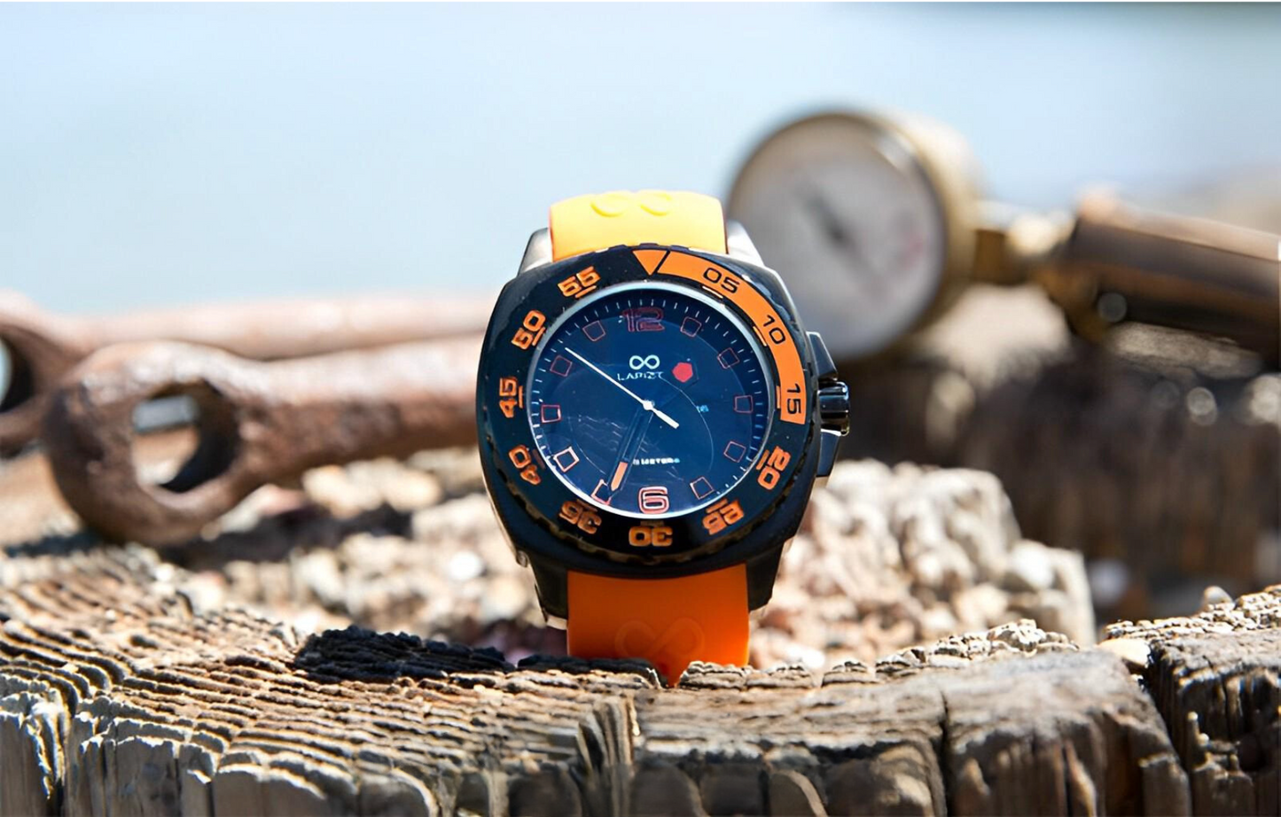 300M WR 43MM Orange Waterproof Watch By Lapizta Audax