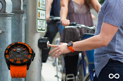 300M WR 43MM Orange Waterproof Watch By Lapizta Audax