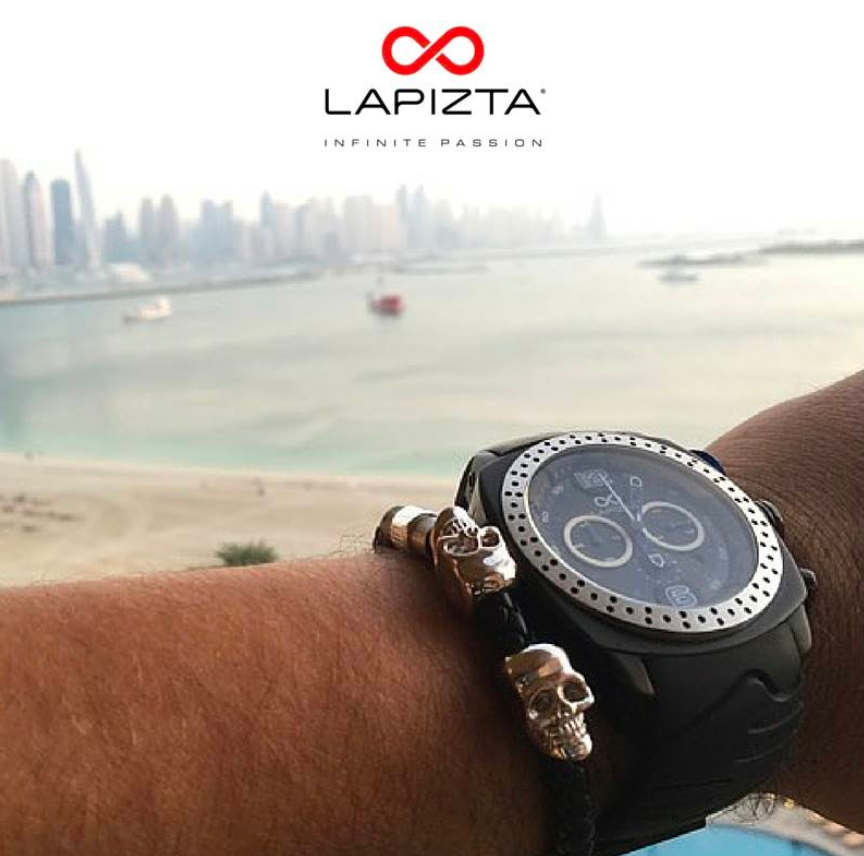 100M WR Racing and Swim Ready 48MM Black Chronograph Watch By Lapizta Accentor