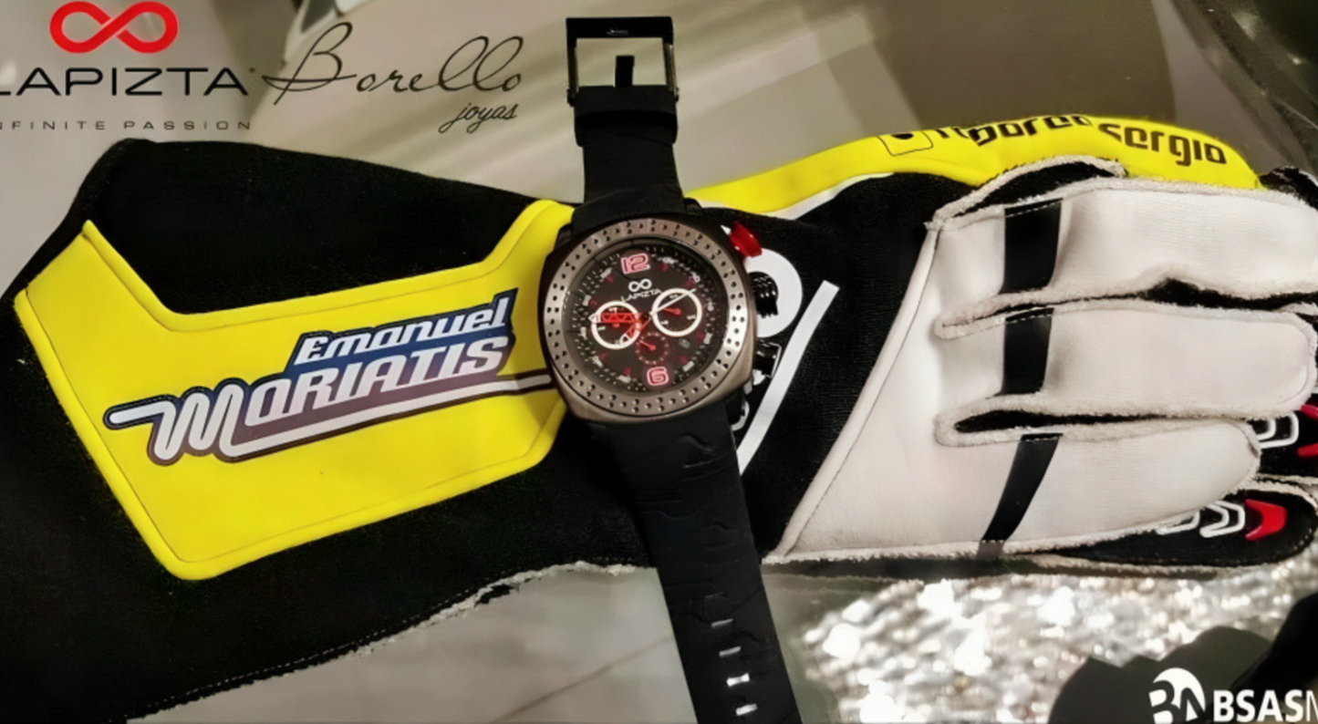 100M WR Racing 48MM Red Chronograph Watch By Lapizta Accentor