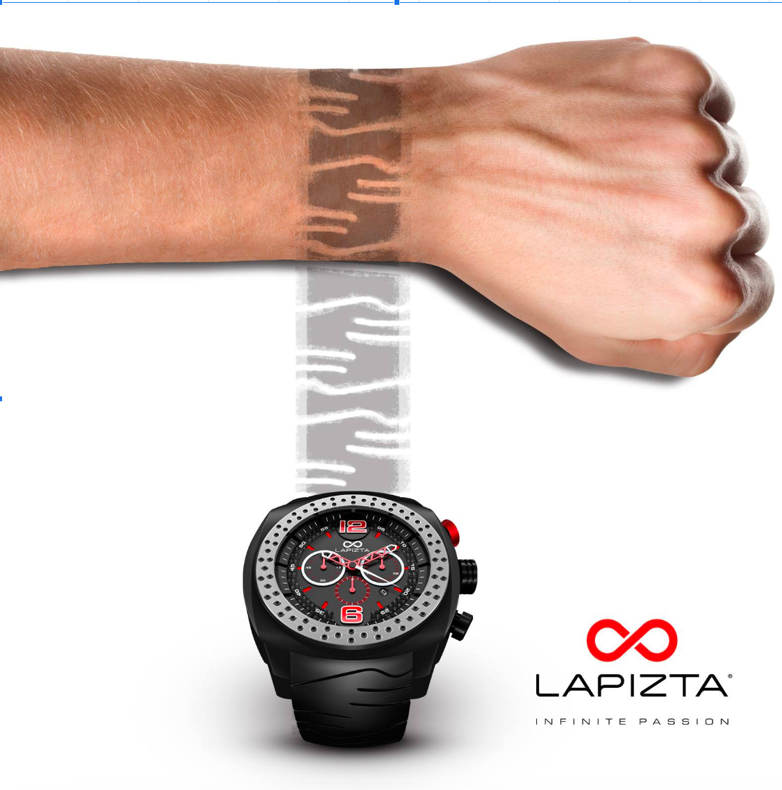 100M WR Racing 48MM Red Chronograph Watch By Lapizta Accentor