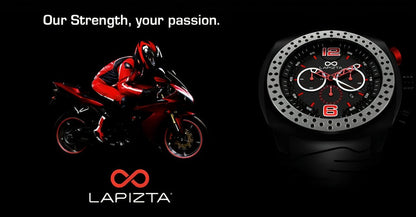 100M WR Racing 48MM Red Chronograph Watch By Lapizta Accentor