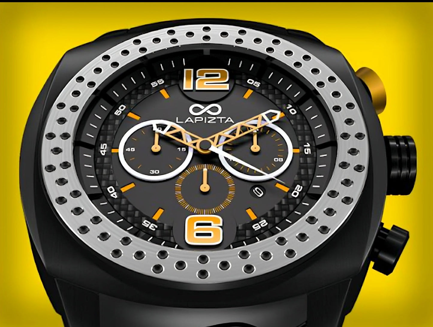 100M WR Active Lifestyle 48MM Yellow Chronograph Watch By Lapizta Accentor