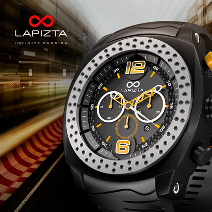 100M WR Active Lifestyle 48MM Yellow Chronograph Watch By Lapizta Accentor