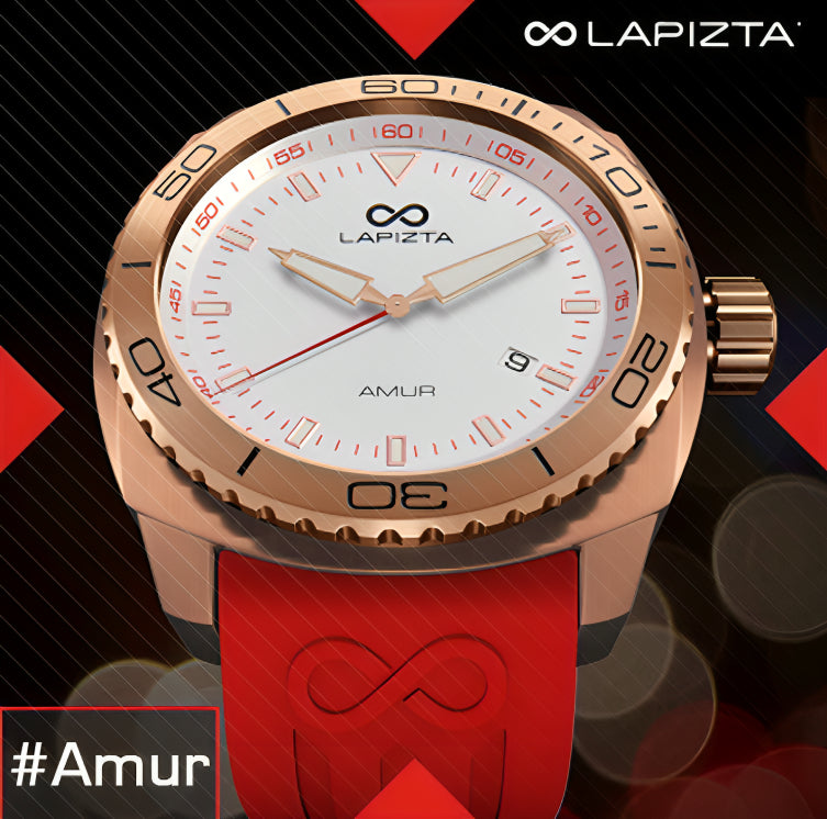 100M WR Elegant & Stylish 43MM Rose Gold Watch For Women By Lapizta Amur