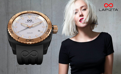 100M WR Sophisticated & Timeless 43MM Black And Gold Women's Watch By Lapizta Amur