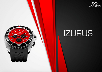 300M WR Saturation Diving 48MM Red Stainless Steel Chronograph Watch By Lapizta Izurus