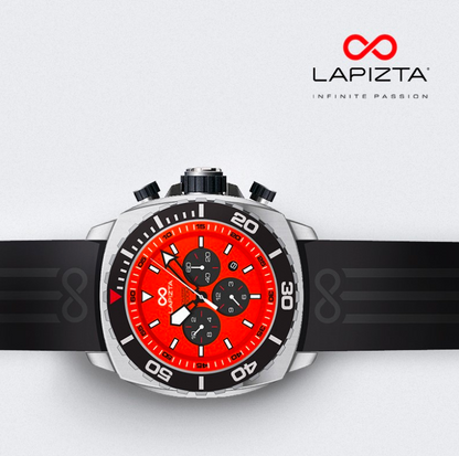 300M WR Saturation Diving 48MM Red Stainless Steel Chronograph Watch By Lapizta Izurus